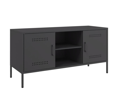 Mueble para TV de acero negro 100,5x39x50,5 cm