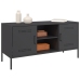 Mueble para TV de acero negro 100,5x39x50,5 cm