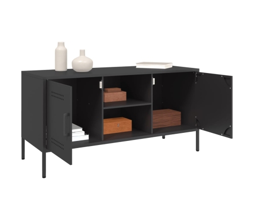 Mueble para TV de acero negro 100,5x39x50,5 cm