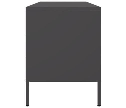 Mueble para TV de acero negro 100,5x39x50,5 cm