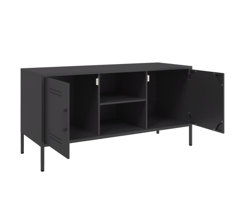 Mueble para TV de acero negro 100,5x39x50,5 cm