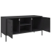 Mueble para TV de acero negro 100,5x39x50,5 cm