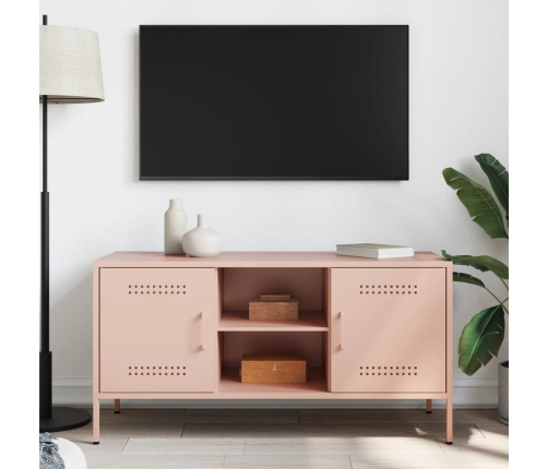 Mueble de TV de acero rosa 100,5x39x50,5 cm