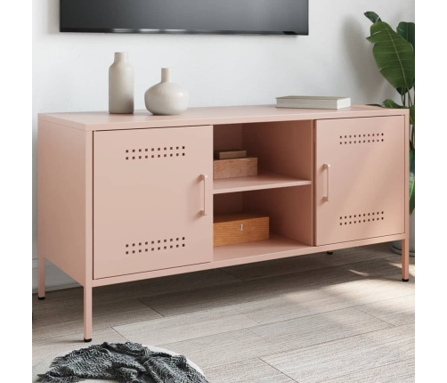 Mueble de TV de acero rosa 100,5x39x50,5 cm