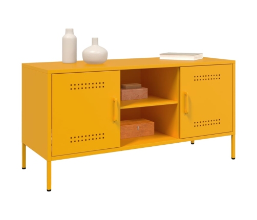 Mueble de TV de acero amarillo mostaza 100,5x39x50,5 cm