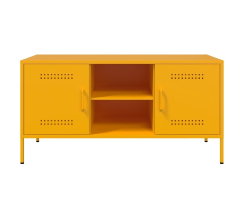 Mueble de TV de acero amarillo mostaza 100,5x39x50,5 cm