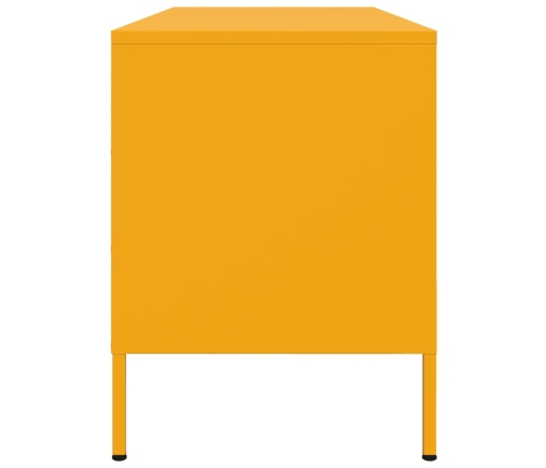 Mueble de TV de acero amarillo mostaza 100,5x39x50,5 cm