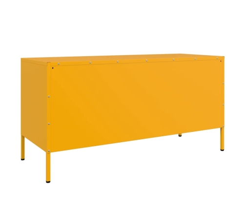 Mueble de TV de acero amarillo mostaza 100,5x39x50,5 cm