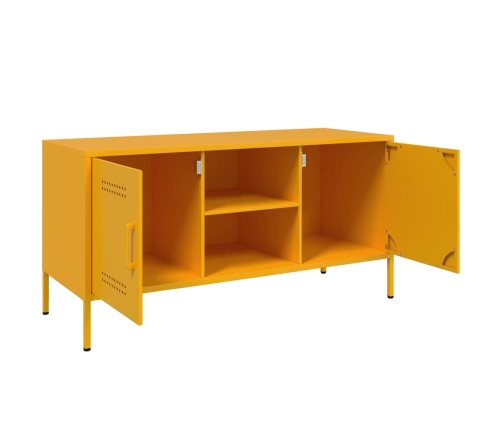 Mueble de TV de acero amarillo mostaza 100,5x39x50,5 cm