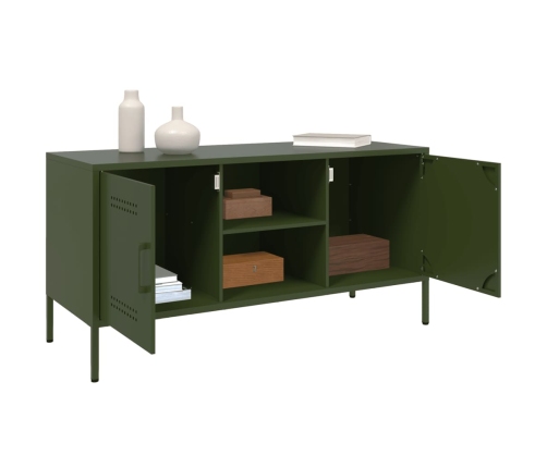 vidaXL Mueble de TV de acero verde oliva 100,5x39x50,5 cm