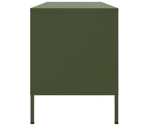 vidaXL Mueble de TV de acero verde oliva 100,5x39x50,5 cm