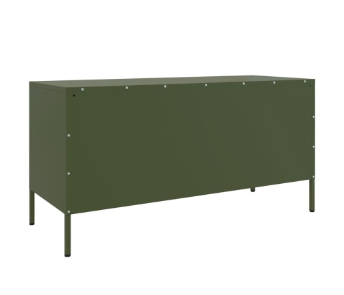 vidaXL Mueble de TV de acero verde oliva 100,5x39x50,5 cm