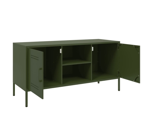 vidaXL Mueble de TV de acero verde oliva 100,5x39x50,5 cm