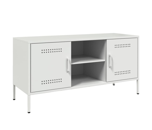 Mueble de TV de acero blanco 100,5x39x50,5 cm