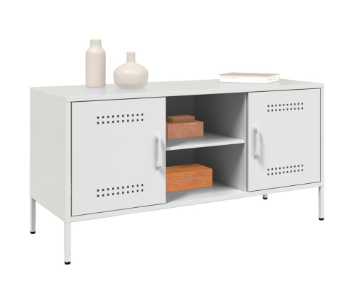 Mueble de TV de acero blanco 100,5x39x50,5 cm