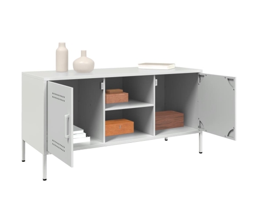 Mueble de TV de acero blanco 100,5x39x50,5 cm