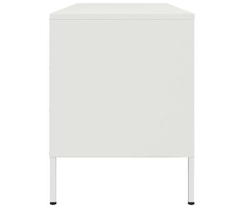 Mueble de TV de acero blanco 100,5x39x50,5 cm