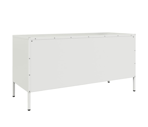 Mueble de TV de acero blanco 100,5x39x50,5 cm