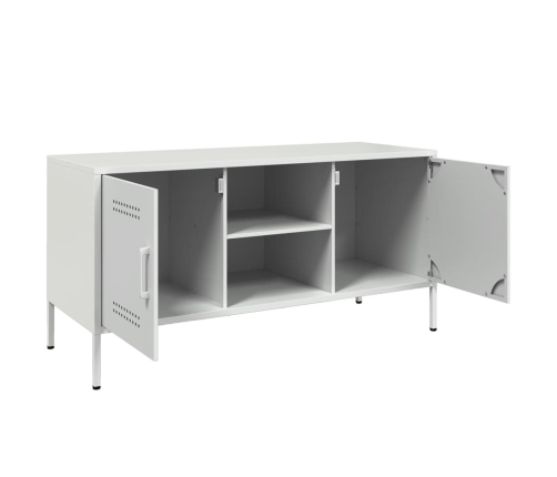 Mueble de TV de acero blanco 100,5x39x50,5 cm