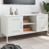 Mueble de TV de acero blanco 100,5x39x50,5 cm