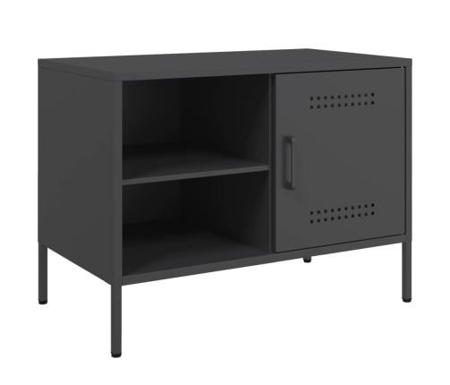 Mueble de TV acero negro 68x39x50,5 cm