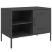 Mueble de TV acero negro 68x39x50,5 cm