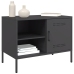 Mueble de TV acero negro 68x39x50,5 cm