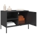 Mueble de TV acero negro 68x39x50,5 cm