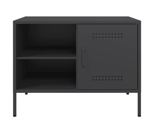 Mueble de TV acero negro 68x39x50,5 cm