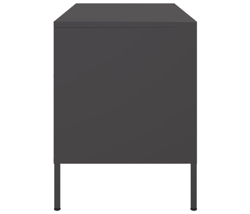 Mueble de TV acero negro 68x39x50,5 cm