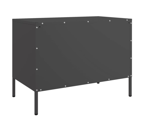 Mueble de TV acero negro 68x39x50,5 cm