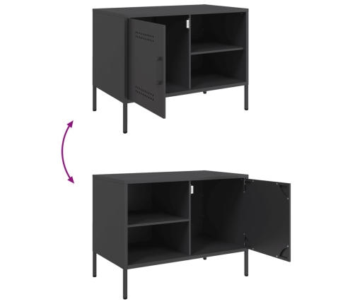 Mueble de TV acero negro 68x39x50,5 cm