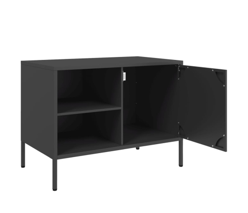 Mueble de TV acero negro 68x39x50,5 cm