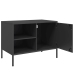 Mueble de TV acero negro 68x39x50,5 cm