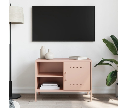 Mueble de TV acero rosa 68x39x50,5 cm