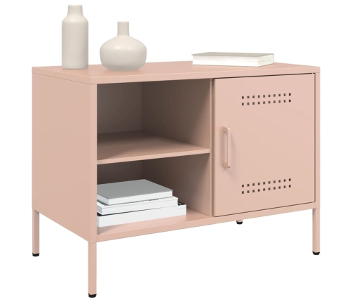 Mueble de TV acero rosa 68x39x50,5 cm