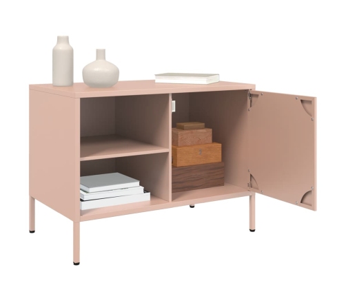 Mueble de TV acero rosa 68x39x50,5 cm