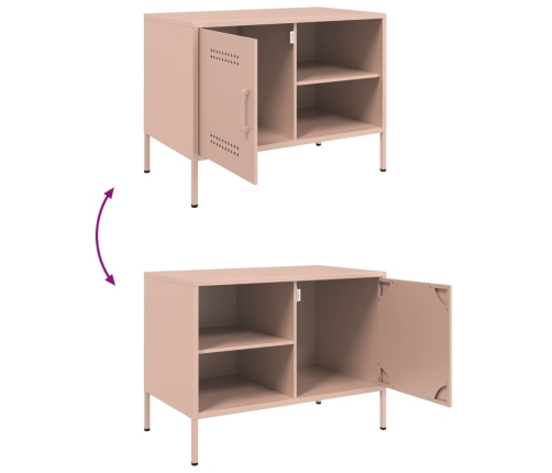 Muebles de TV 2 piezas acero rosa 68x39x50,5 cm