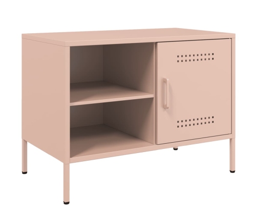 Muebles de TV 2 piezas acero rosa 68x39x50,5 cm