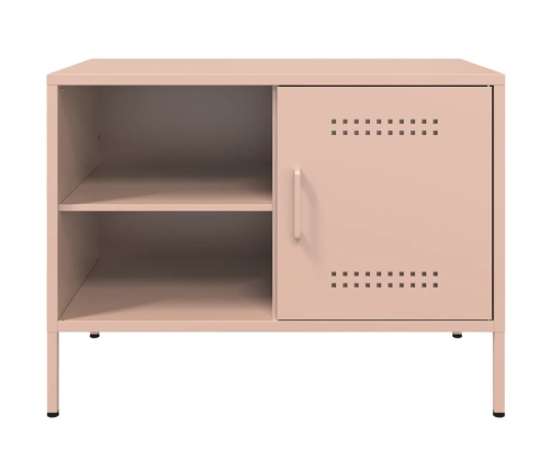 Muebles de TV 2 piezas acero rosa 68x39x50,5 cm