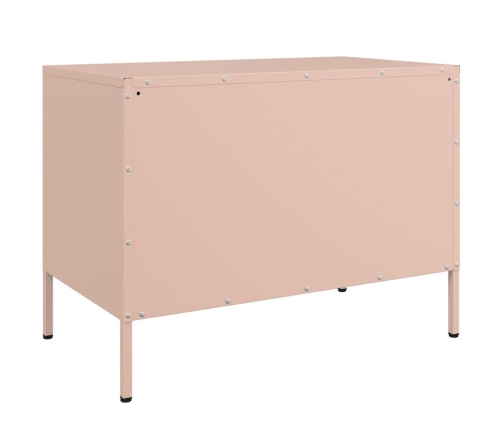 Muebles de TV 2 piezas acero rosa 68x39x50,5 cm