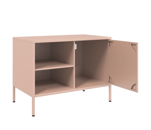 Muebles de TV 2 piezas acero rosa 68x39x50,5 cm