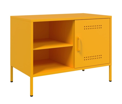 Mueble de TV de acero amarillo mostaza 68x39x50,5 cm