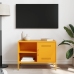 Mueble de TV de acero amarillo mostaza 68x39x50,5 cm