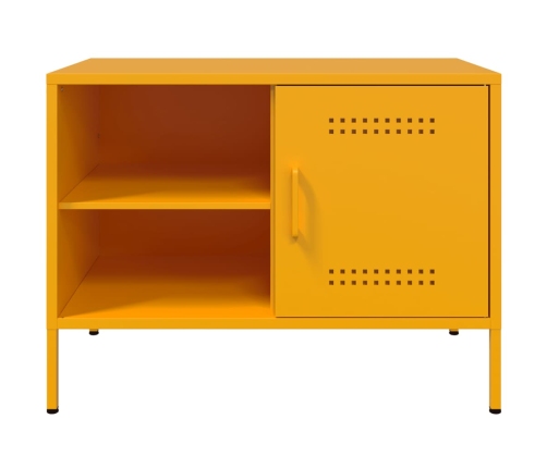 Mueble de TV de acero amarillo mostaza 68x39x50,5 cm