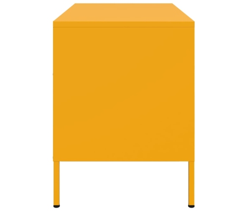 Mueble de TV de acero amarillo mostaza 68x39x50,5 cm