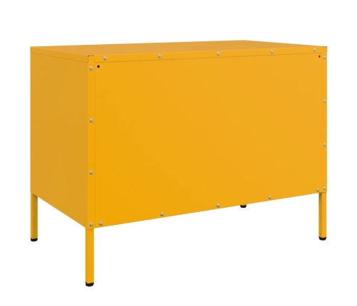 Mueble de TV de acero amarillo mostaza 68x39x50,5 cm