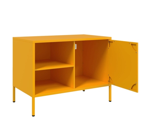 Mueble de TV de acero amarillo mostaza 68x39x50,5 cm