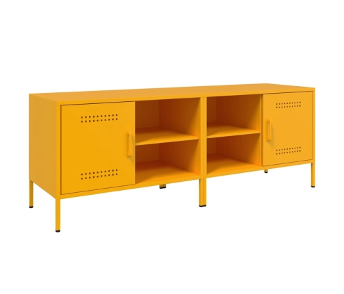 Muebles para TV 2 piezas acero amarillo mostaza 68x39x50,5 cm