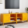 Muebles para TV 2 piezas acero amarillo mostaza 68x39x50,5 cm